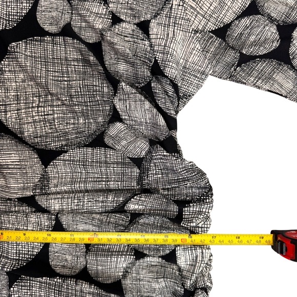 KamaliKulture Norma Kamali Black White Abstract Circle Ruched Midi Dress XL - Picture 6 of 12